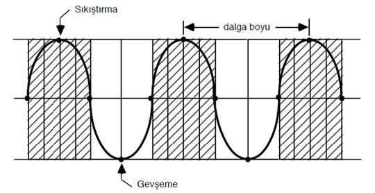Ses Dalgasının Bir Sıkıştırma Dalgasıyla Temsili.